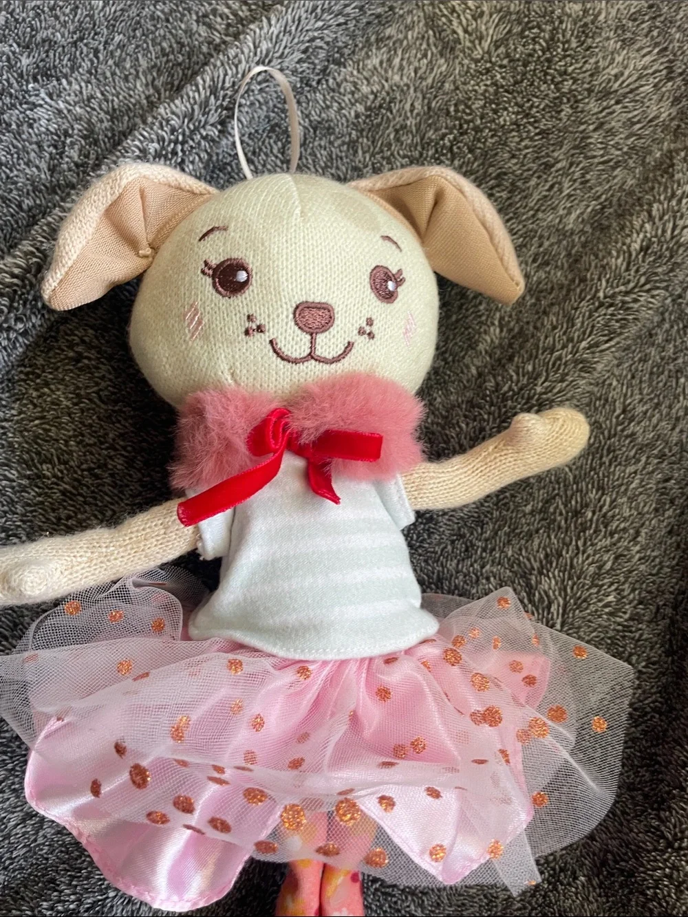 Plush Pink Dog Dress-Up Toy with Tulle Skirt